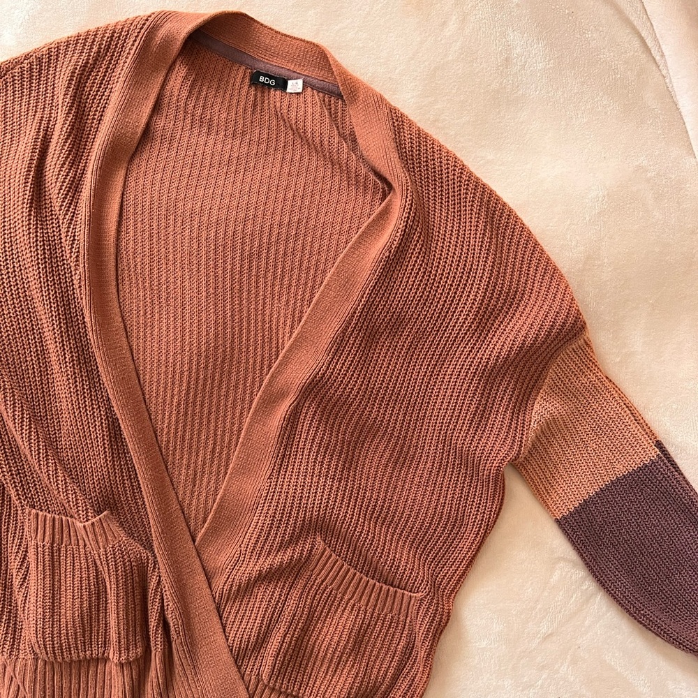 Urban Outfitters Color Block Charlie Dolman Cardigan | Size Large